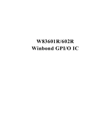Datasheet W83602R производства Winbond